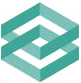 A logo of an isometric view with the same color as it.