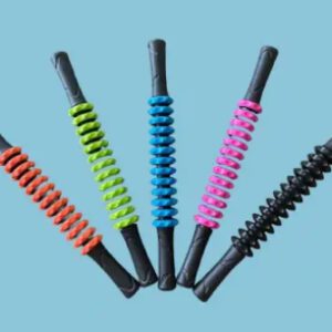 A group of five different colored grips on top of each other.